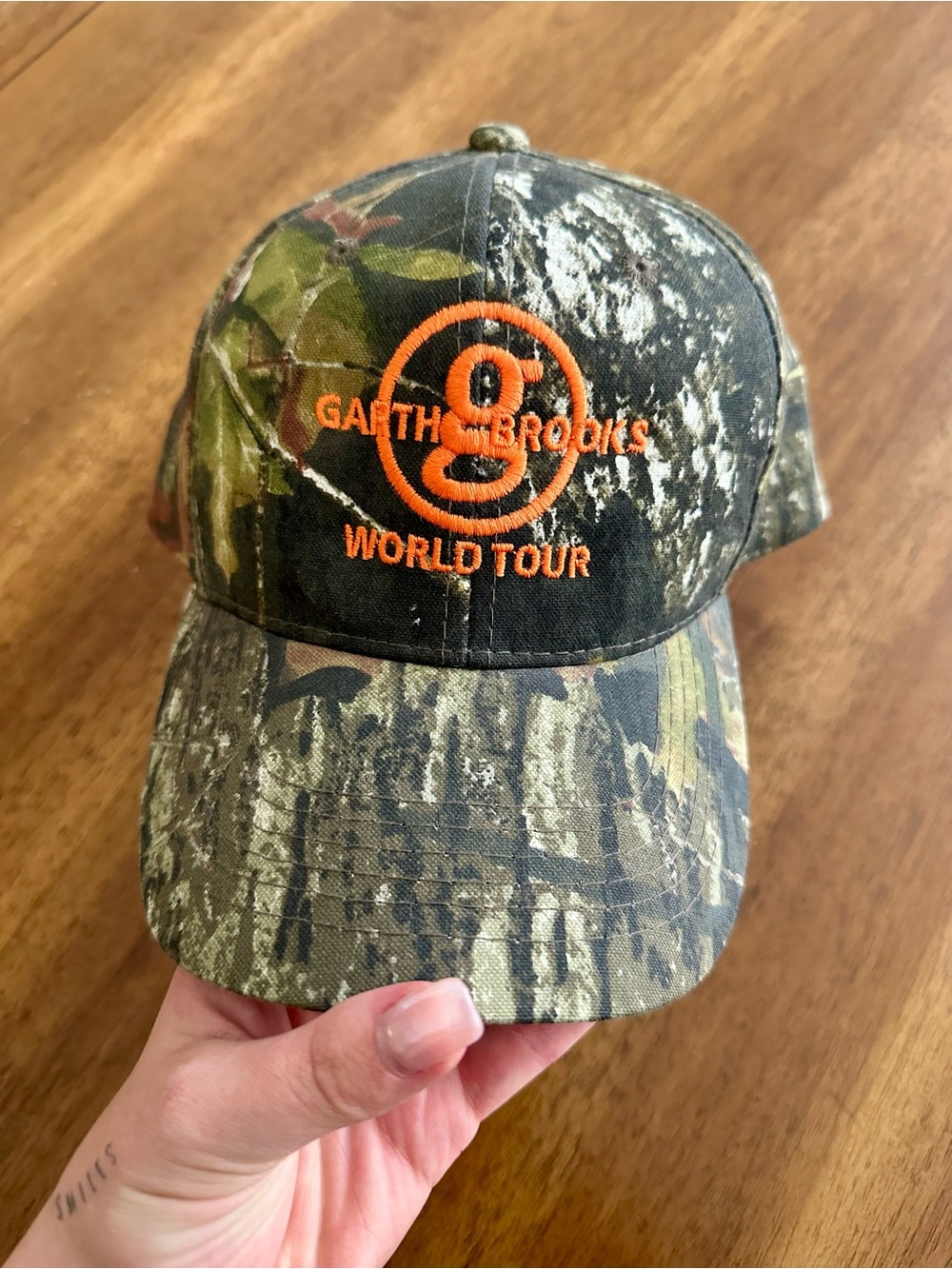 Garth Brooks World Tour Camo Hat with Orange Logo